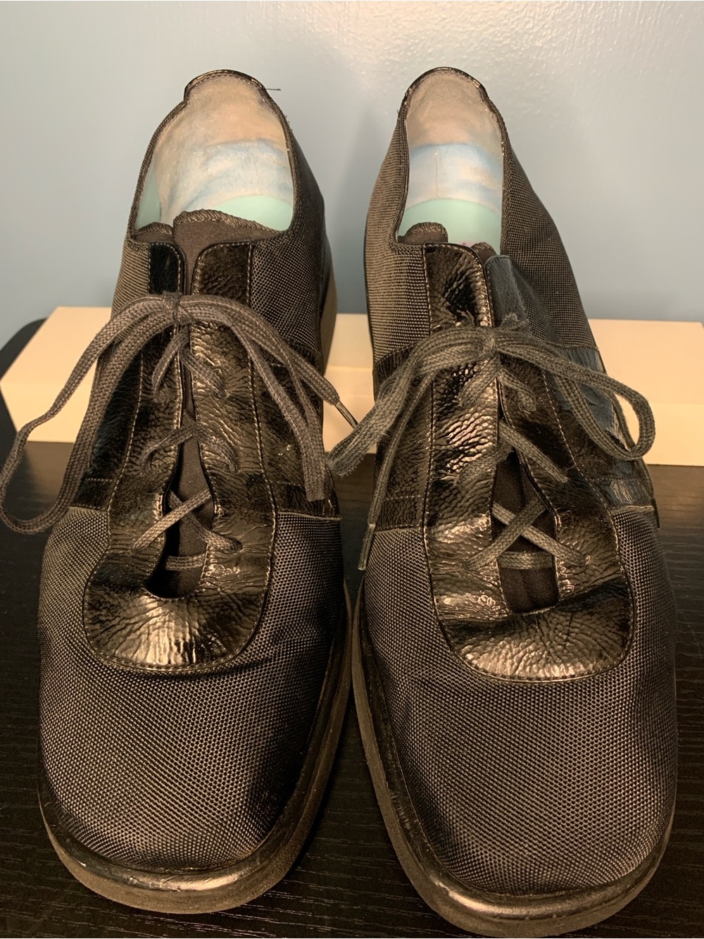 Thierry Rabotin Black Lace-Up Oxford Shoes